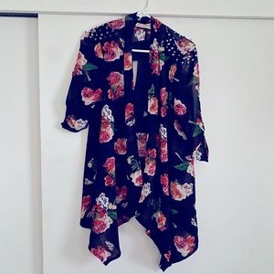 Reverse sheer kimono